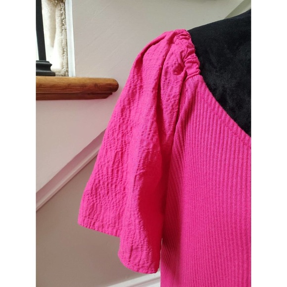 Ava & Viv Womens Pink Solid Cotton Short Sleeve Scoop Neck Top Blouse Size 4X - Picture 4 of 11